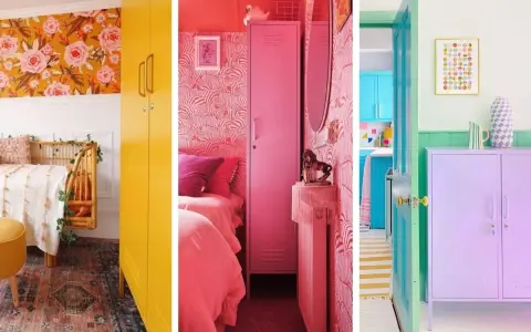 Dopamine decor: habitaciones vibrantes con papel tapiz floral, armarios amarillos, rosas y lilas, y detalles coloridos.