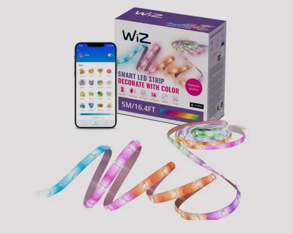 Iluminación con tiras led Wiz para decorar tu hogar con colores vibrantes. Controla la luz desde tu móvil.