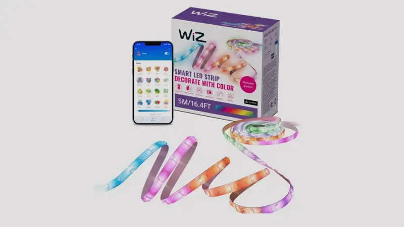 Iluminación con tiras led Wiz para decorar tu hogar con colores vibrantes. Controla la luz desde tu móvil.